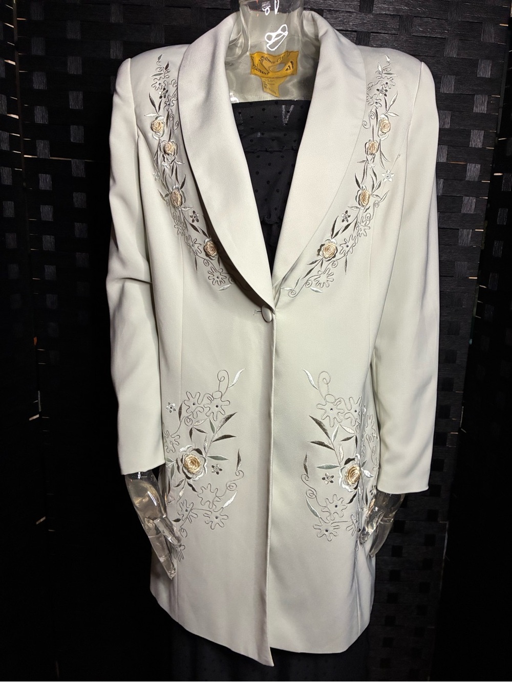 Sage Cream Embroidered Women's Blazer Jacket